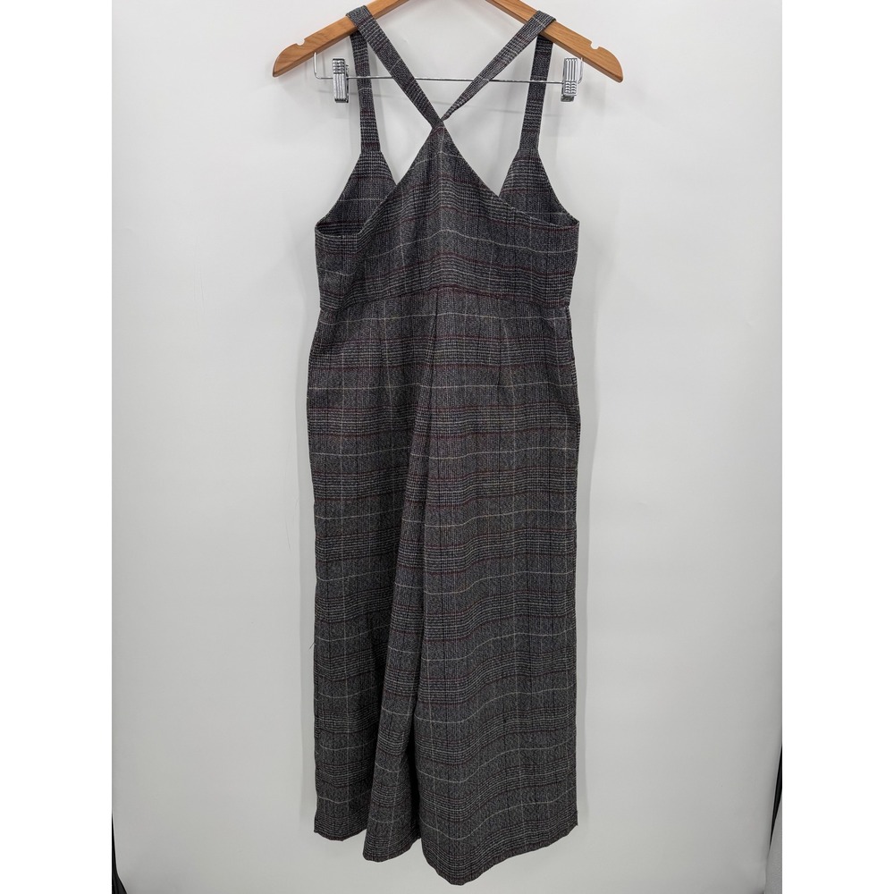 By Together Plaid Jumpsuit Wide Leg Cropped Tie Back Womens Large NEW - Picture 3 of 8